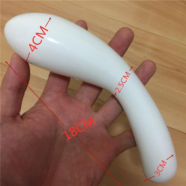 

oversized 18cm natural white jade curve crystal wand hand carved gem yoni massage healing wicca meditation decorative objects & figurines