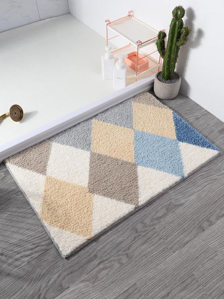 

nordic non-slip carpet shaggy geometric bathroom modern kitchen hallway rugs door tappeto grigio making mat bd50dt carpets