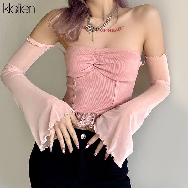 

summer fashion rib knit lace patchwork women t-shirt 2021 new casual wild basic slim elastic female tee solidplus size clothes, Black;gray