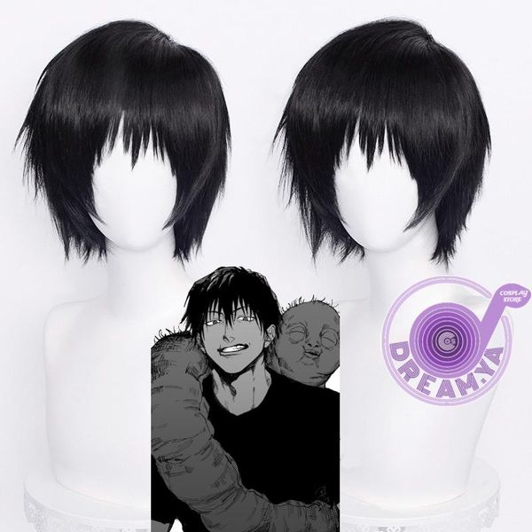 

other event & party supplies fushiguro touji jujutsu kaisen wig cosplay black short anime heat resistant synthetic hair carnival halloween +