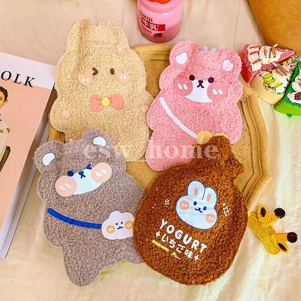 Favore di partito Fluffy Cartoon Bear Mini bottiglie di acqua calda Scaldamani invernale per ragazze Sollievo dal dolore portatile Fuzzy Hand Feet Plush