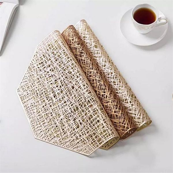 

placemats octagonal hollow non slip dining table home decoration flatware sets