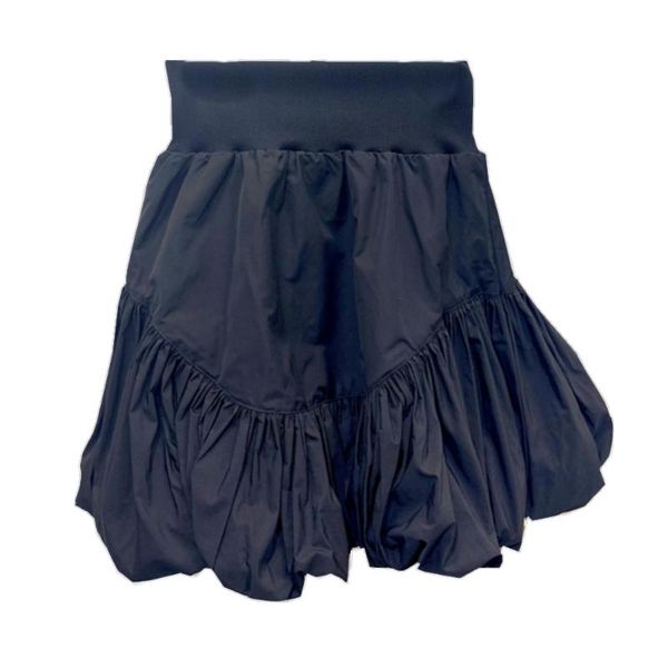 

fashion style stitching fluffy skirt, bubble flower bud cloud female high-waisted thin a-line skirt short skirts, Black