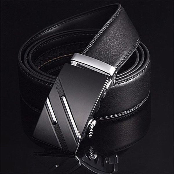 

belts [lfmb] belt men genuine luxury leather for men,strap male metal automatic buckle, Black;brown