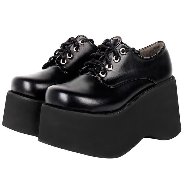 

dress shoes angelic imprint handmade woman girl lolita cosplay lady japan harajuku high heels pumps women party 33-47, Black