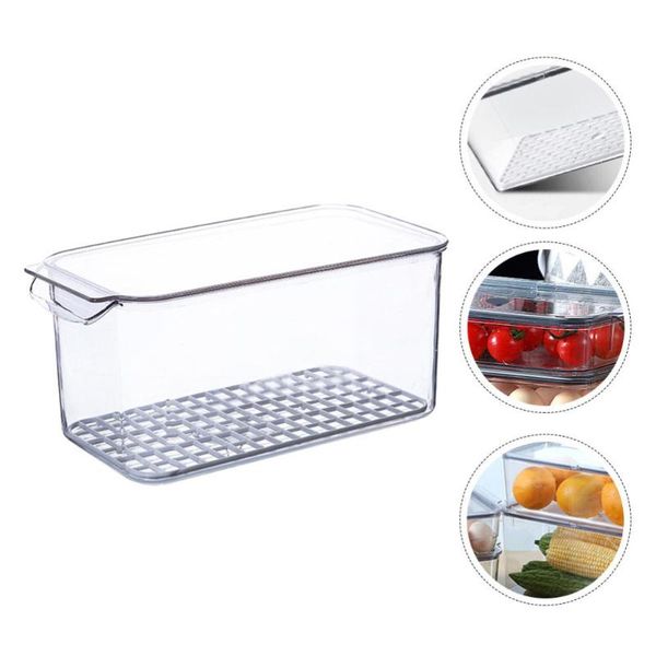 

storage bottles & jars 1pc visible creative lidded crisper box for kitchen white