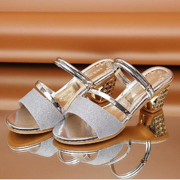 

slippers women summer korean thick heeled flip flop women's open toe high casual sandals 1h28, Black