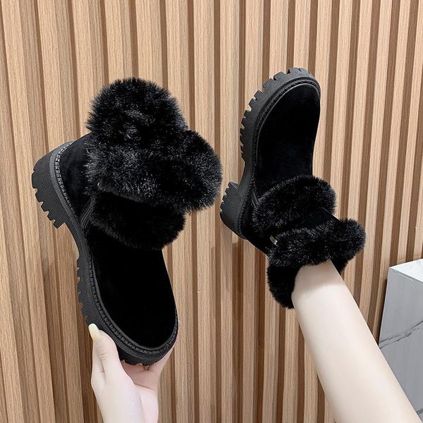 

boots winter lady boots-women luxury designer shoes australia round toe 2021 fashion snow rubber mid-calf low mid calf med fabr, Black