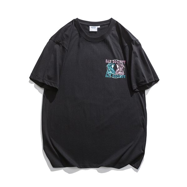 

t shirt men crew neck summer new graphic print fashion slim fit tshirt plus size casual 210421, White;black