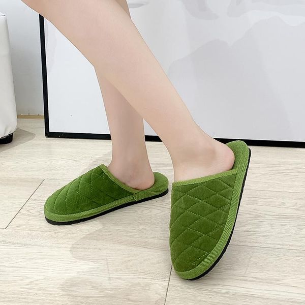 

slippers 2021 womens winter woman slip on warm shoes non-slip flats female spring autumn house shoe nw2028, Black