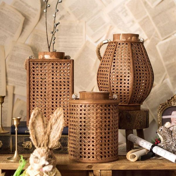 

candle holders american hand woven holder bamboo beaded wind lamp outdoor hanging lantern candeliere home decor eb5zt