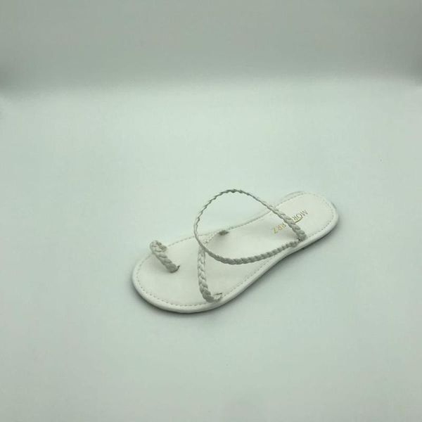 

summer europe and america beach open-toed flat sandals women's foreign trade shoes wish explosion large size weave, Black