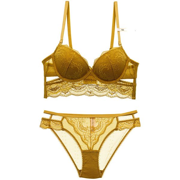 

bras sets lace underwear with widened wings and gathered bras, Red;black