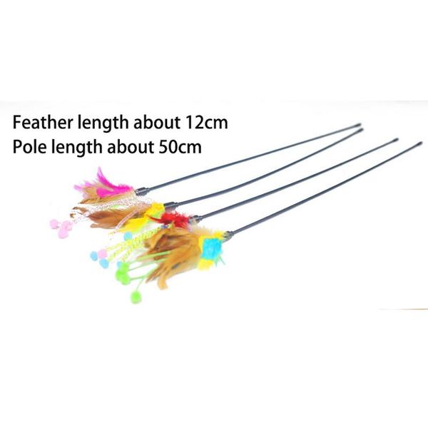 

10pcs/lot colorful feather kitten pet teaser interactive toy cat toys product for