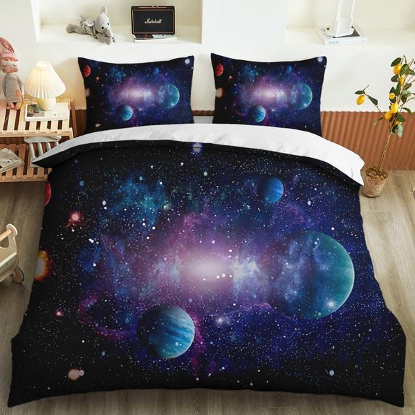 

bedding sets 3d print galaxy starry sky set  king single bedroom decor outer space bed custom pillowcase soft duvet cover