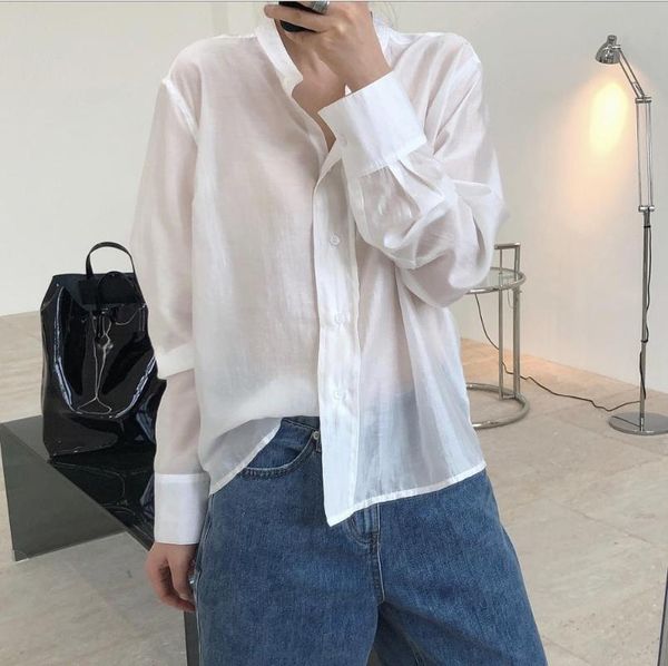 

women's suits & blazers woman bamboo silk shirt light, White;black