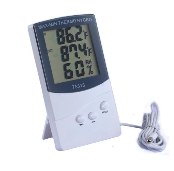 TA318 Hochwertiges digitales LCD-Innen-/Außenthermometer Hygrometer Temperatur Luftfeuchtigkeit Thermo Hygro Meter SN3322