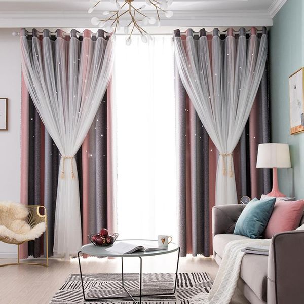 

curtain & drapes blackout curtains colorful double layer star window for bedroom living room treatment blinddecoration