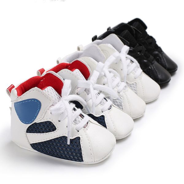 

first walkers girls baby soft bottom anti-skid sneakers newborn leather basketball crib shoes infant kids fashion boots children slippers to