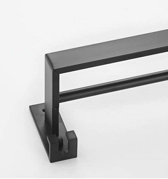 

towel racks bar black space aluminum wall mounted single washroom rack hanging