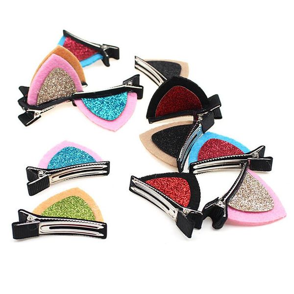 

hair accessories 2pcs lovely cat ear clip cartoon barrettes girls wear headbands cute, Slivery;white