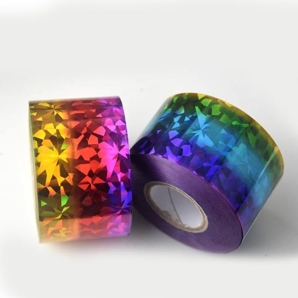 

2rolls 120m * 4cm fantasy starry holo nail foils glitter transfer stickers art sticker paper1, Black