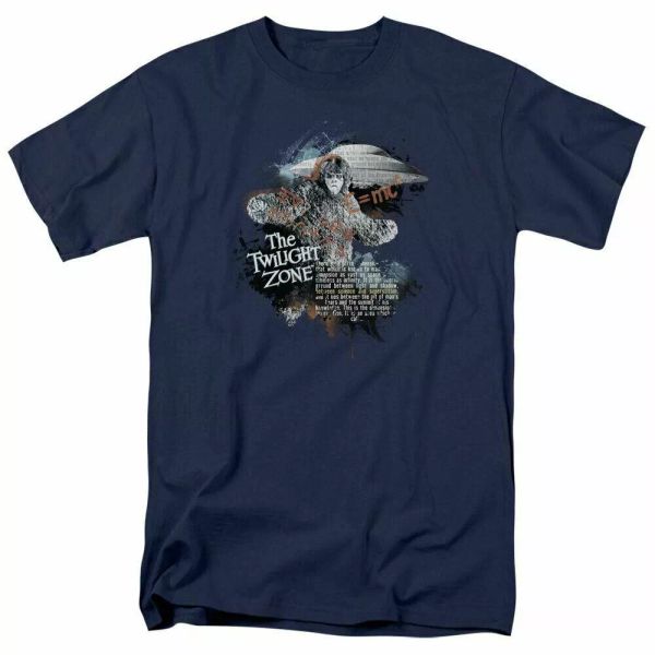 

the twilight zone science & superstition t shirt mens licensed classic tv navy, White;black