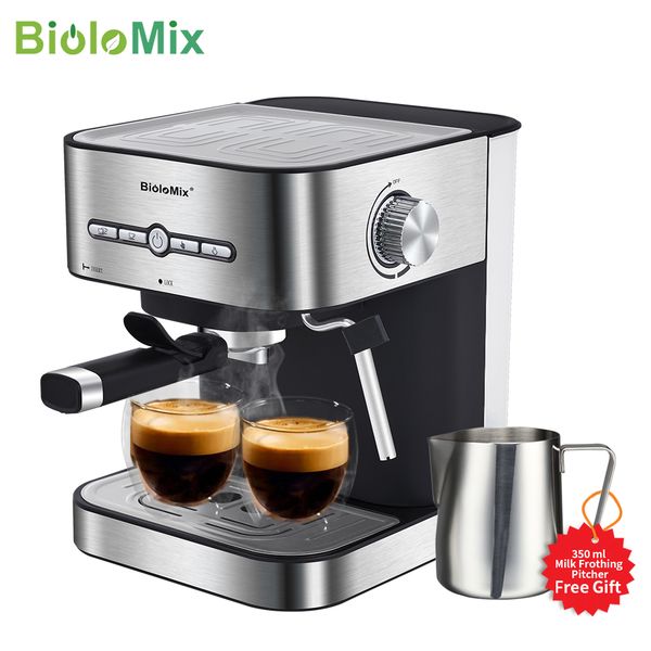 

biolomix 20 bar 1050w semi automatic espresso coffee machine coffee maker with milk frother cafetera cappuccino water steam