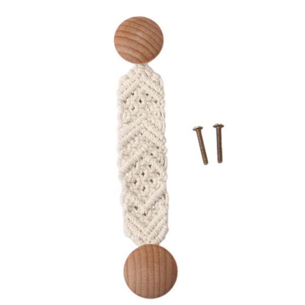 

handles & pulls solid wood door cabinets handle drawer pull knob children's safe for family length 19cm made of cotton rope c7ac