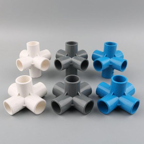 

three-dimensional 5 way 6 20mm 25mm 32mm pvc tube adapter water pipe connector garden irrigation fitting diy shelf joints watering equipment