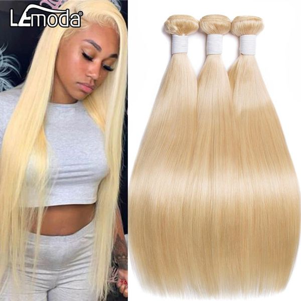 

human hair bulks 613 blonde bundles brazilian straight 1/3/4 bundle deals 100% for woman remy extensions lemoda, Black