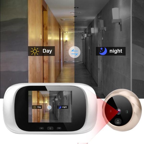 

videoportero 2.8in tft lcd visual door viewer ir night cyclic storage camera doorbell ding dong smart access control doorbells