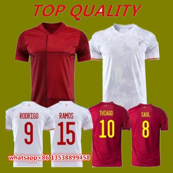 

men's t-shirts 2021- 2021 spaines shirt serf gaya olmo pique a.iniesta ramos asensio sergio silva ferran saul size s-3xl quality, White;black