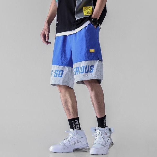 

men's shorts cargo s casual male loose work streetwear harajuku man short pants sbpk, White;black