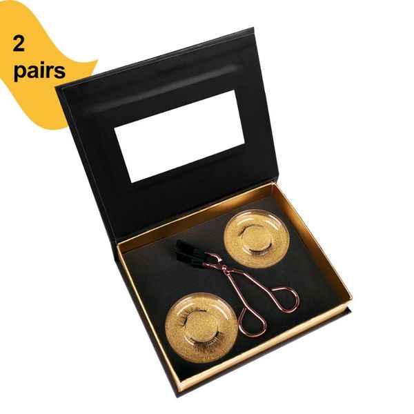 

8d magnetic eyelashes set 2 pairs false with eyelash curler bath accessory