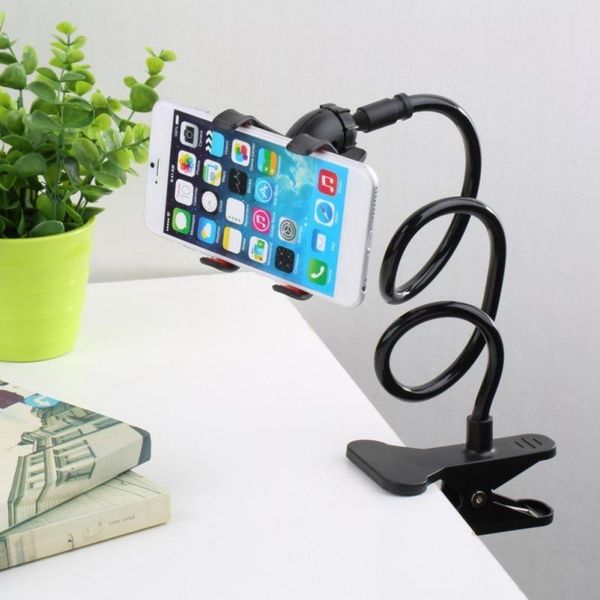 

universal flexible holder arm lazy mobile phone gooseneck stand stents bed desk table clip bracket for cell mounts & holders