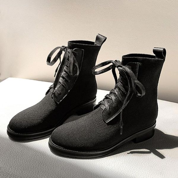 

boots women lace up fashion shoes ankle big size the women's winter 2021 #g2, Black