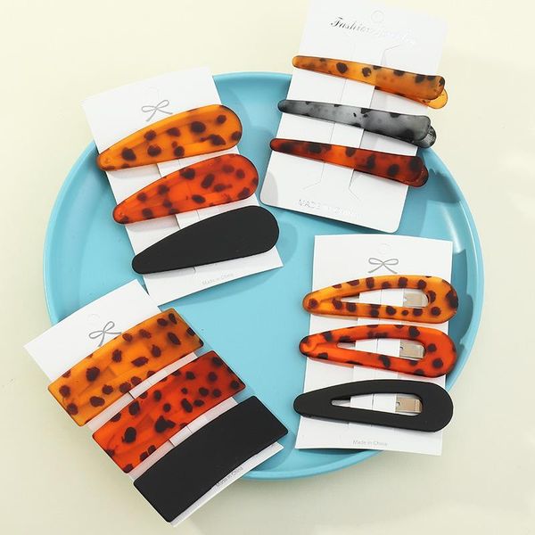 

hair accessories fashion women acrylic hairpins girl's leopard hairclips korea style side clip