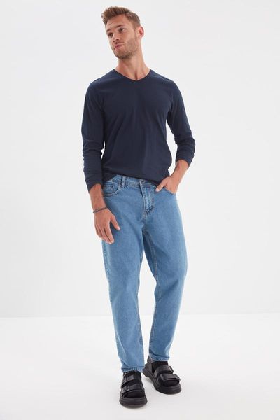 

men's jeans trendyol men 's relax fit tmnaw22je0033, Blue