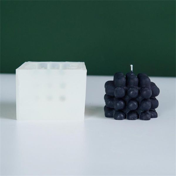 

silicone candle mold 3d cube small round ball crystal epoxy mould diy candles geometric handmade craft tools