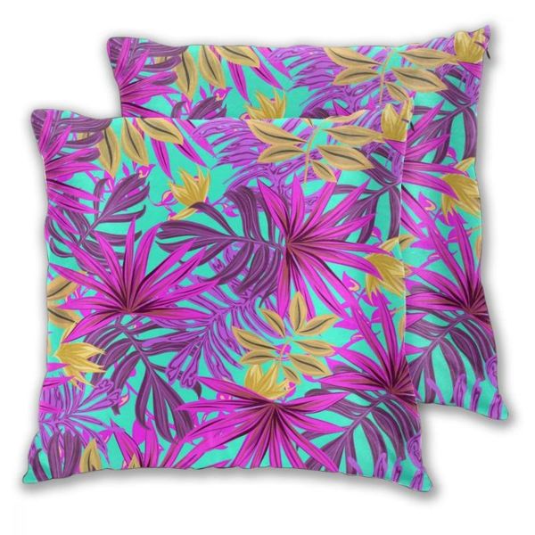 

pillow case tropical purple leaves polyester throw decorative pillowcases cover