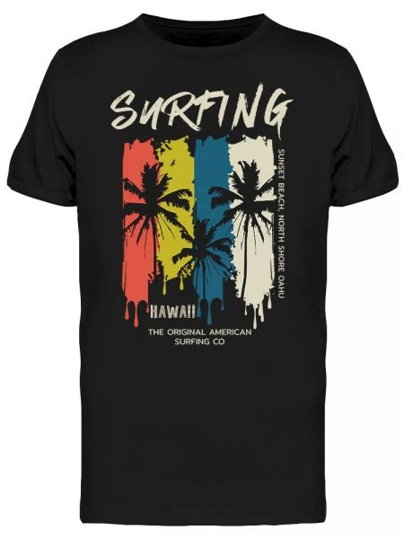 

hawaii american surfing color tee men's -image by shutterstock, White;black