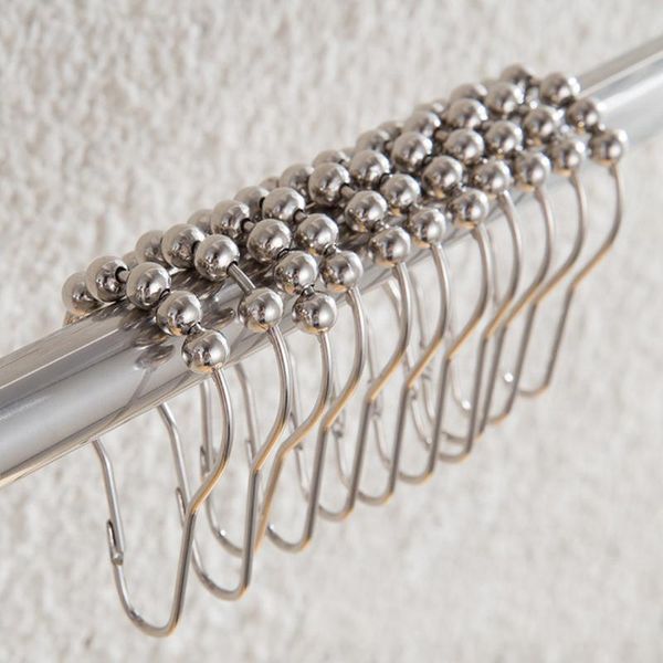 

other home decor 12 pieces of curtain hook stainless steel shower hanging long display non-injury bathroom bedroom tool