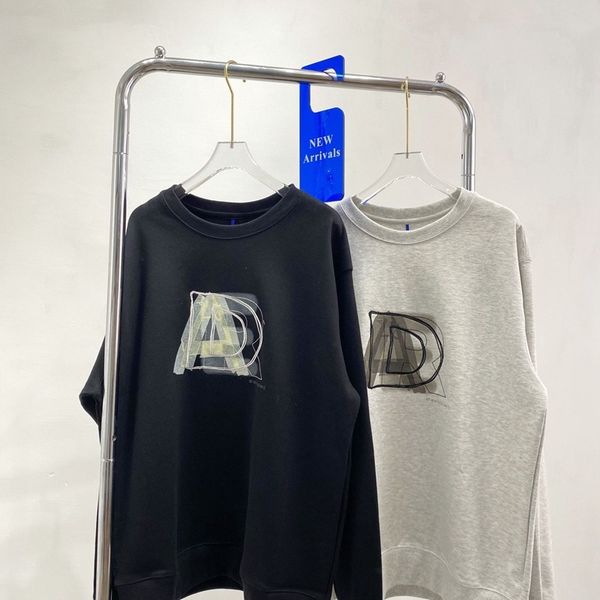 

der new phantom letter ghost men and women lovers same embroidery loose casual round neck simple sweater, Black