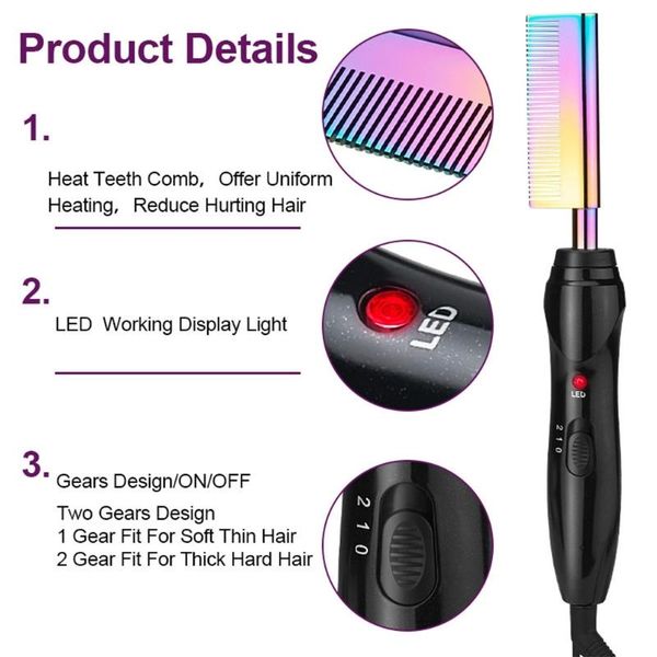 

comb hair straightener electric heat pressing combs curling iron m2ee brushes