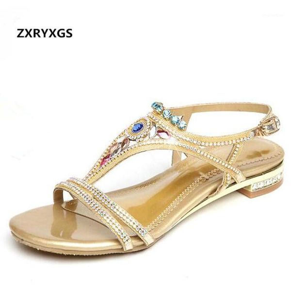 

fashion women summer sandals rhinestone shoes flat leisure genuine leather1, Black