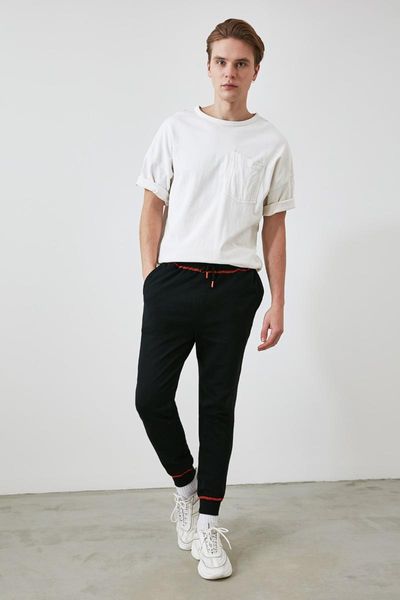 

running pants trendyol male sweatpants tmnaw21ea0441, Black;blue