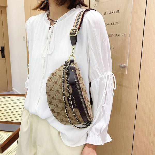 

net red small bag women's breast summer canvas dumpling leisure wide shoulder belt messenger