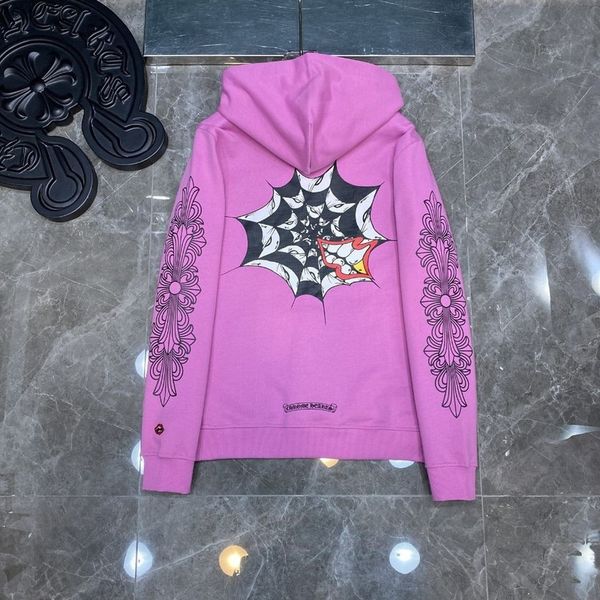 

men's hoodies sweater high version 2021 mattyboy graffiti spider web coat for men women, Black