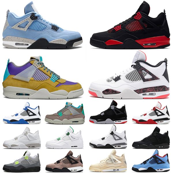

jumpman 4 4s basketball shoes for women men university blue taupe haze red thunder white oreo mens trainers sports sneakers